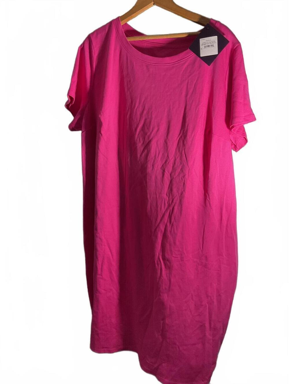 Ava & Viv Pink Short Sleeve T-Shirt Dress Size 2X New With Tags